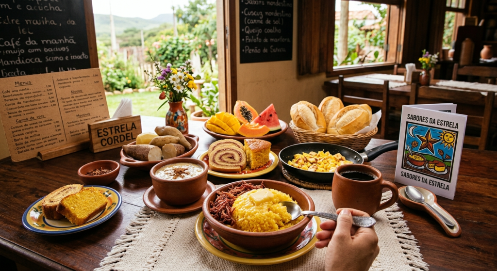 Gastronomia illustration for Café da Manhã Regional: Sabores Inesquecíveis da Estrela Cordel